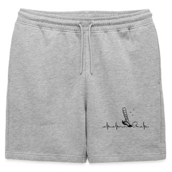 Windsurfing Heartbeat avec Windsurfer Pulse Frequency - Short de survêtement homme premium - gris chiné - Devant - AI Model Male 178 light (178cm)