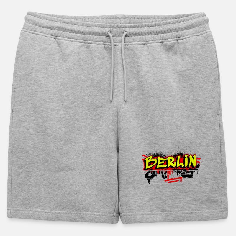 Berlin Graffiti Design - Männer Premium Organic Sweatshorts - Grau meliert