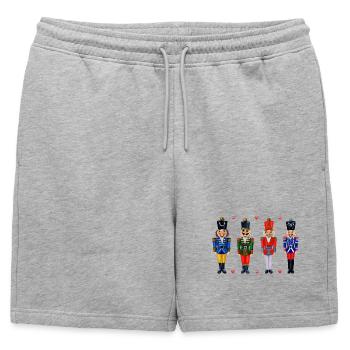 QUATRE CASSE-NOISETTES DRÔLES - Short de survêtement homme premium - gris chiné - Devant - AI Model Male 178 light (178cm)