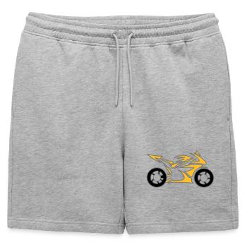 Moto Vélo Chopper Mobylette Roll - Short de survêtement homme premium - gris chiné - Devant - AI Model Male 178 light (178cm)