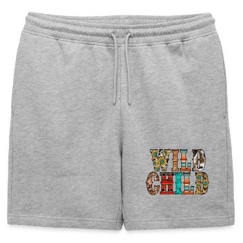 Wild Child - Mens' Premium Organic Sweatshorts - heather grey - Front - AI Model Male 178 light (178cm)