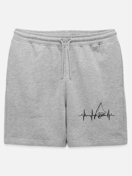 Fischerei Herzlinie - Männer Premium Organic Sweatshorts - Grau meliert