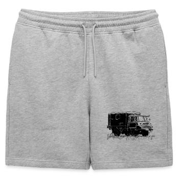 Camion fourgon Robur LO 2002 - Short de survêtement homme premium - gris chiné - Devant - AI Model Male 178 light (178cm)
