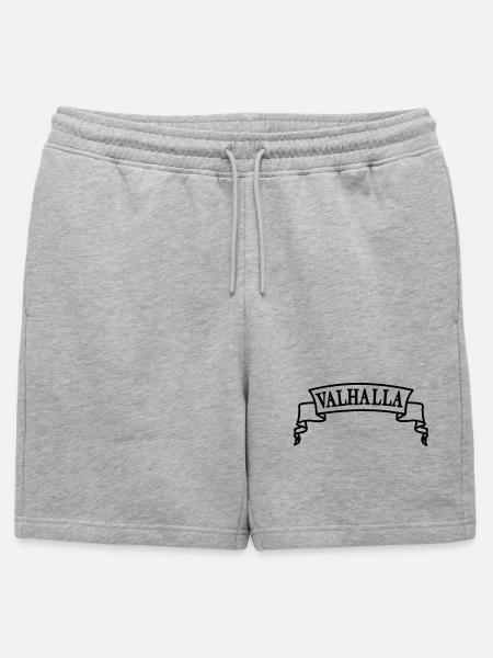 Valhalla in the banner - Mens' Premium Organic Sweatshorts - heather grey