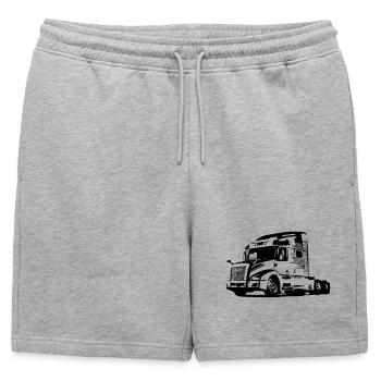 Camion camionneur US - Short de survêtement homme premium - gris chiné - Devant - AI Model Male 178 light (178cm)