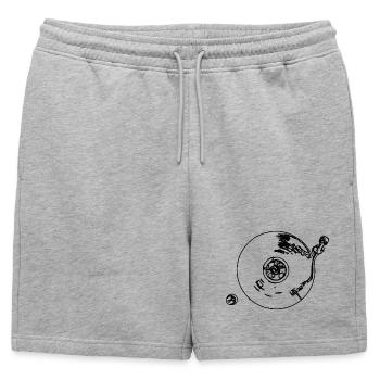 Record player - Mens' Premium Organic Sweatshorts - heather grey - Front - AI Model Male 178 light (178cm)