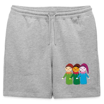 kasper et ses amis - Short de survêtement homme premium - gris chiné - Devant - AI Model Male 178 light (178cm)