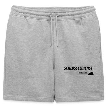 Schlüsseldienst im Einsatz - Männer Premium Organic Sweatshorts - Grau meliert - Vorne - AI Model Male 178 light (178cm)
