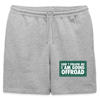 Ne me suivez pas, je vais en tout-terrain - Short de survêtement homme premium - gris chiné - Devant - AI Model Male 178 light (178cm)
