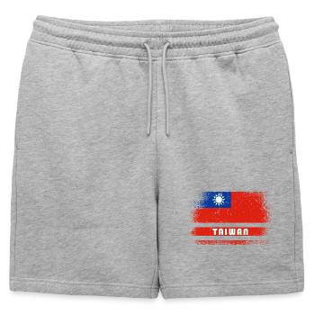 Drapeau vintage de Taiwan - Short de survêtement homme premium - gris chiné - Devant - AI Model Male 178 light (178cm)