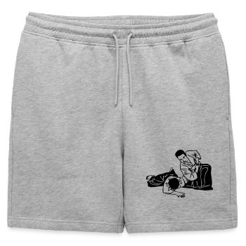 Aïkido - Short de survêtement homme premium - gris chiné - Devant - AI Model Male 178 light (178cm)