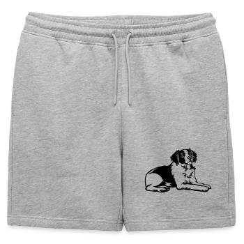 Epagneul Breton - Short de survêtement homme premium - gris chiné - Devant - AI Model Male 178 light (178cm)