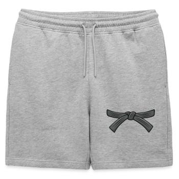 Ceinture de karaté, ceinture noire 1er dan, instructeur de karaté - Short de survêtement homme premium - gris chiné - Devant - AI Model Male 178 light (178cm)