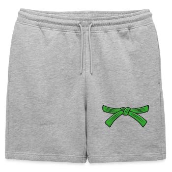 Ceinture de karaté, diplôme de ceinture verte Kyu Karaté étudiant - Short de survêtement homme premium - gris chiné - Devant - AI Model Male 178 light (178cm)