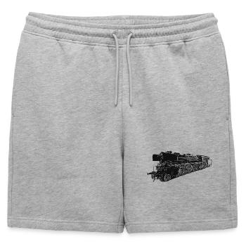 Locomotive à vapeur 01 180 - Short de survêtement homme premium - gris chiné - Devant - AI Model Male 178 light (178cm)