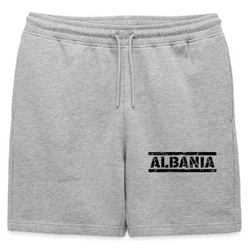 Albanie - Short de survêtement homme premium - gris chiné - Devant - AI Model Male 178 light (178cm)