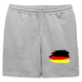Deutschland - Männer Premium Organic Sweatshorts - Grau meliert - Vorne - AI Model Male 178 light (178cm)