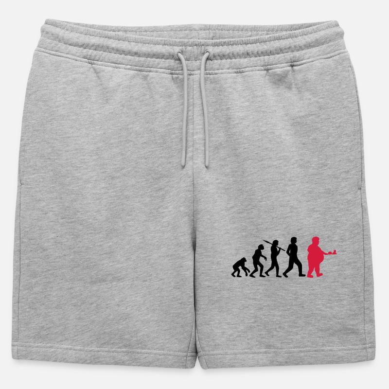 Fast Food Evolution - Mens' Premium Organic Sweatshorts - heather grey