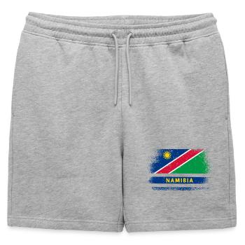 Design drapeau de la Namibie - Short de survêtement homme premium - gris chiné - Devant - AI Model Male 178 light (178cm)