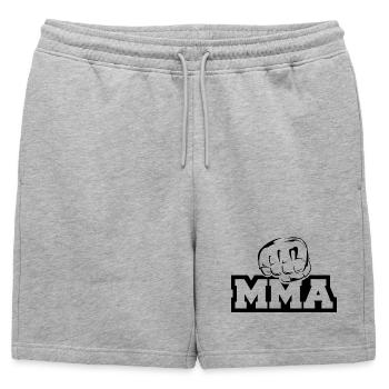 Icône du poing MMA icône du logo Illustration Icône du logo - Short de survêtement homme premium - gris chiné - Devant - AI Model Male 178 light (178cm)