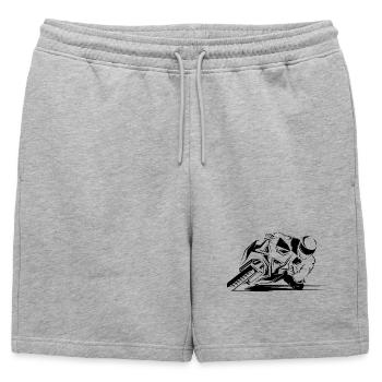 motorcycle racing moto biker gp symbol rider biker - Mens' Premium Organic Sweatshorts - heather grey - Front - AI Model Male 178 light (178cm)