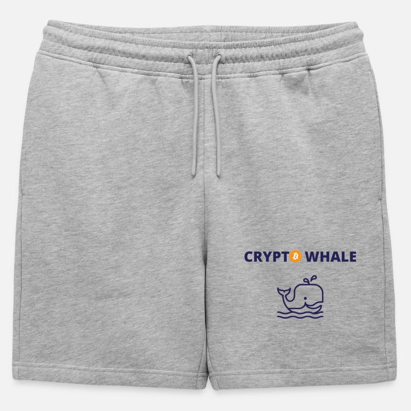 Krypto-Wal - Männer Premium Organic Sweatshorts - Grau meliert