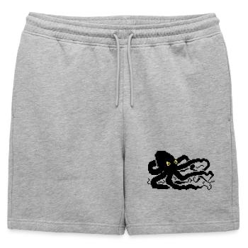 Pieuvre pixel 8 bits - Short de survêtement homme premium - gris chiné - Devant - AI Model Male 178 light (178cm)