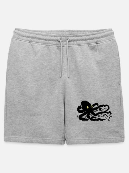 8bit pixel octopus - Mens' Premium Organic Sweatshorts - heather grey
