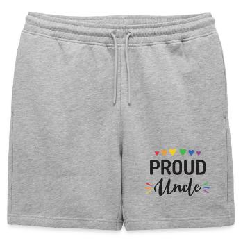 Oncle fier - Short de survêtement homme premium - gris chiné - Devant - AI Model Male 178 light (178cm)
