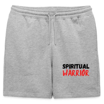 Spiritual Warrior (zen spiritualité) - Short de survêtement homme premium - gris chiné - Devant - AI Model Male 178 light (178cm)
