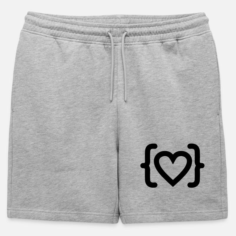 Heart of programmer code logo - Mens' Premium Organic Sweatshorts - heather grey