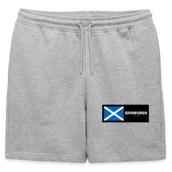 Ville d’Édimbourg avec drapeau écossais - Short de survêtement homme premium - gris chiné - Devant - AI Model Male 178 light (178cm)