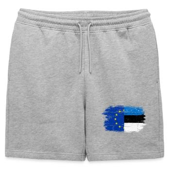 Fusion du drapeau UE-Allemagne - Short de survêtement homme premium - gris chiné - Devant - AI Model Male 178 light (178cm)