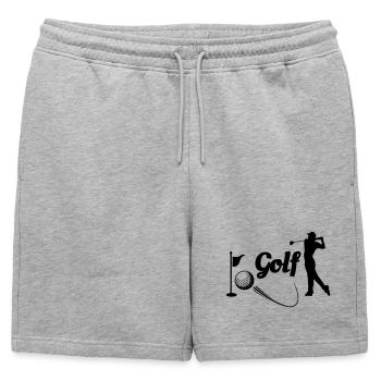 Wave - Mens' Premium Organic Sweatshorts - heather grey - Front - AI Model Male 178 light (178cm)