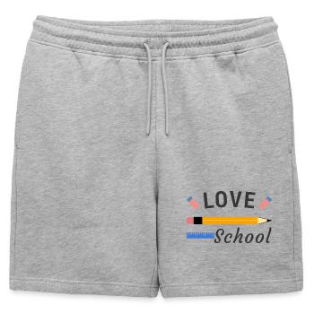 Love School - Short de survêtement homme premium - gris chiné - Devant - AI Model Male 178 light (178cm)