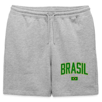 Conception du Brésil avec drapeau national - Short de survêtement homme premium - gris chiné - Devant - AI Model Male 178 light (178cm)