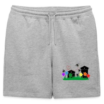 Serres à miel - Short de survêtement homme premium - gris chiné - Devant - AI Model Male 178 light (178cm)