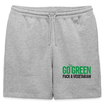 Griller anti-végétarien Go green fuck a vegetarian - Short de survêtement homme premium - gris chiné - Devant - AI Model Male 178 light (178cm)
