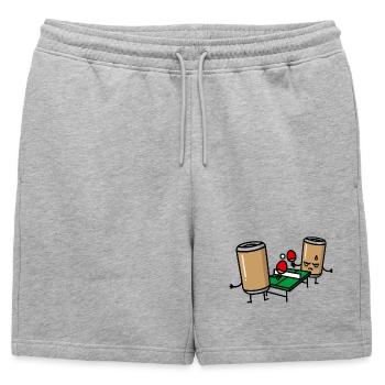 Drôle beer pong tennis de table canette de ping-pong - Short de survêtement homme premium - gris chiné - Devant - AI Model Male 178 light (178cm)