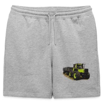 MB trac 1600 turbo avec remorque - Short de survêtement homme premium - gris chiné - Devant - AI Model Male 178 light (178cm)