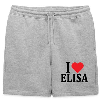 T-Shirt Ich liebe Elisa T-Shirt Geschenkidee - Männer Premium Organic Sweatshorts - Grau meliert - Vorne - AI Model Male 178 light (178cm)
