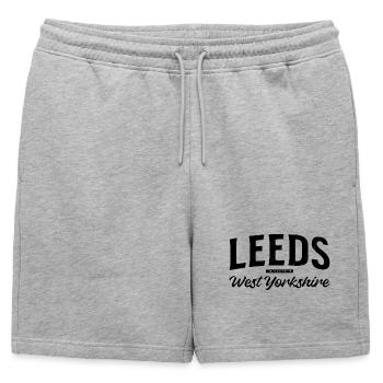 Leeds West Yorkshire, Royaume-Uni - Short de survêtement homme premium - gris chiné - Devant - AI Model Male 178 light (178cm)
