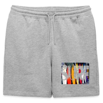 SURF - Short de survêtement homme premium - gris chiné - Devant - AI Model Male 178 light (178cm)