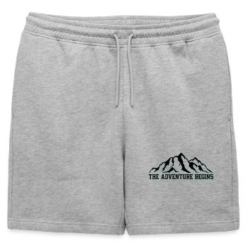 L’aventure commence - Short de survêtement homme premium - gris chiné - Devant - AI Model Male 178 light (178cm)
