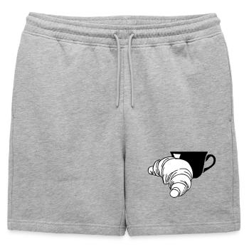 Croissant - Männer Premium Organic Sweatshorts - Grau meliert - Vorne - AI Model Male 178 light (178cm)