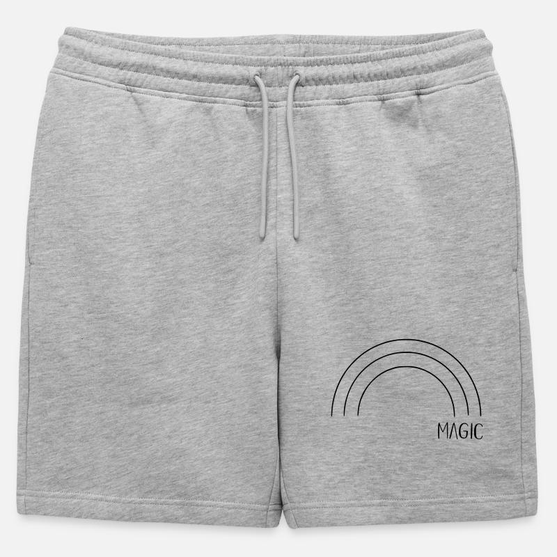 Magic Regenbogen - Männer Premium Organic Sweatshorts - Grau meliert