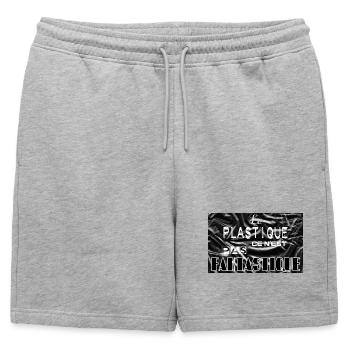 Le plastique ce n'est pas fantastique - Short de survêtement homme premium - gris chiné - Devant - AI Model Male 178 light (178cm)