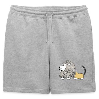 LION VECTER - Short de survêtement homme premium - gris chiné - Devant - AI Model Male 178 light (178cm)