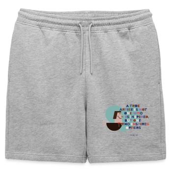 Famous Artist - Mens' Premium Organic Sweatshorts - heather grey - Front - AI Model Male 178 light (178cm)