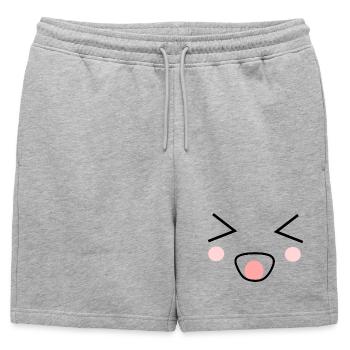 Visage Kawaii Costume Kawaii - Short de survêtement homme premium - gris chiné - Devant - AI Model Male 178 light (178cm)